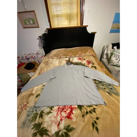 Men’s light gray Scandia Woods 2 button pocket Long-Sleeve Piqué Polo 4 XL - Picture 2 of 12